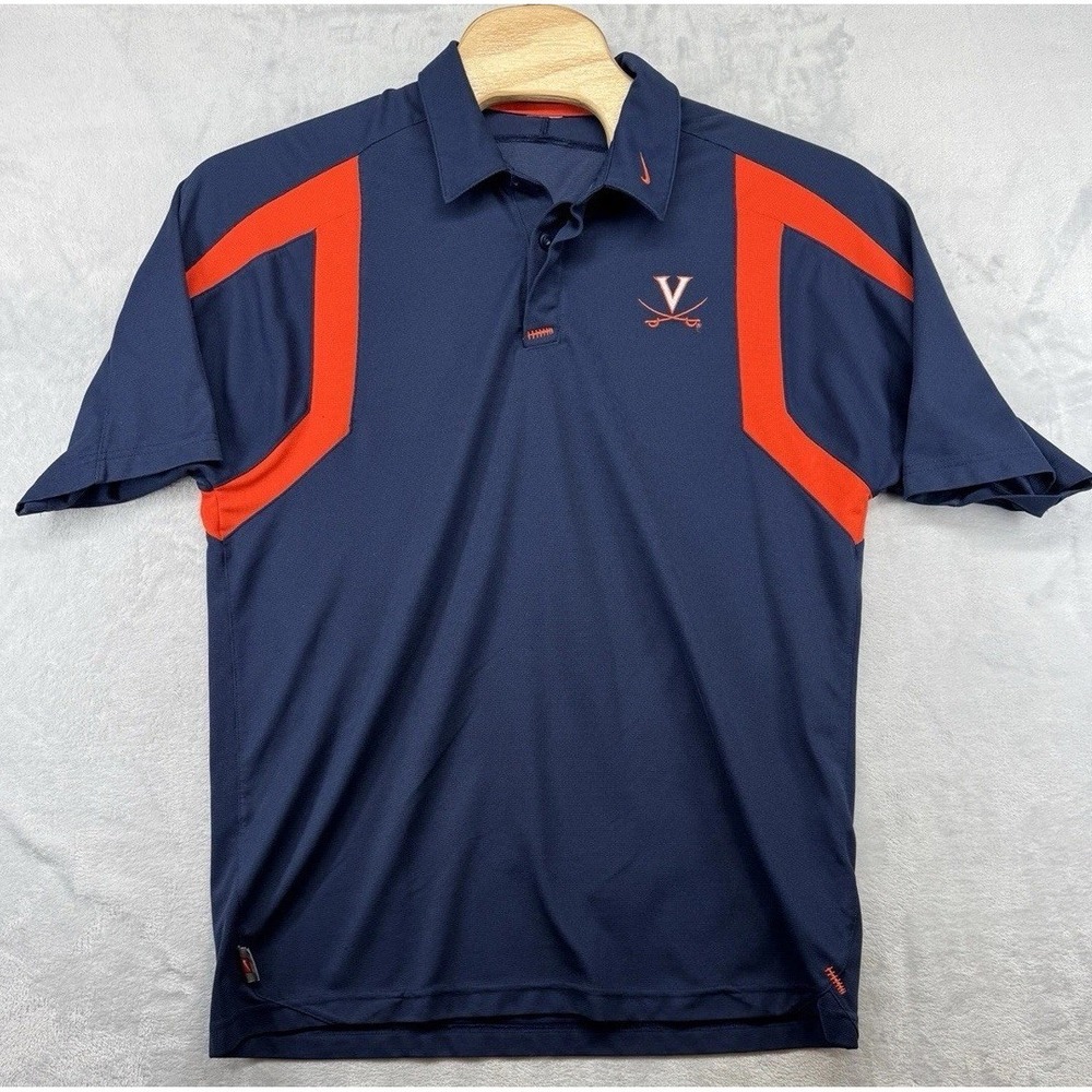 Nike Virginia Cavaliers UVA Fit Dry Team Polo Shirt Vintage Blue Men's 23x31